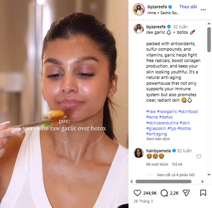 Hiệu quả hơn tiêm Botox, 'tỏi ngâm mật ong' có thể giúp da sáng mịn tự nhiên?