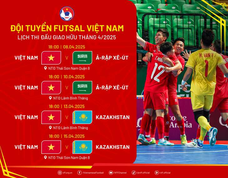 Tuyển futsal Việt Nam đá giao hữu với đội vào tứ kết World Cup futsal 2024