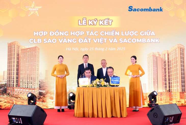 Sacombank và câu lạc bộ Sao Vàng Đất Việt ký hợp tác chiến lược