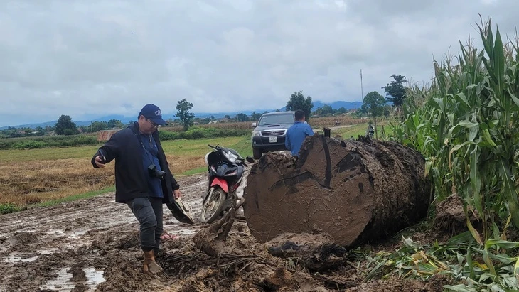 Giao công an làm rõ nhóm người lạ đưa xe múc đào bờ sông Ayun để lấy gỗ 'khủng'