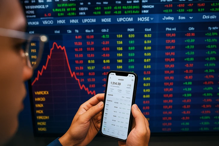 VN-Index vừa tăng mạnh đã quay đầu giảm do áp lực chốt lời