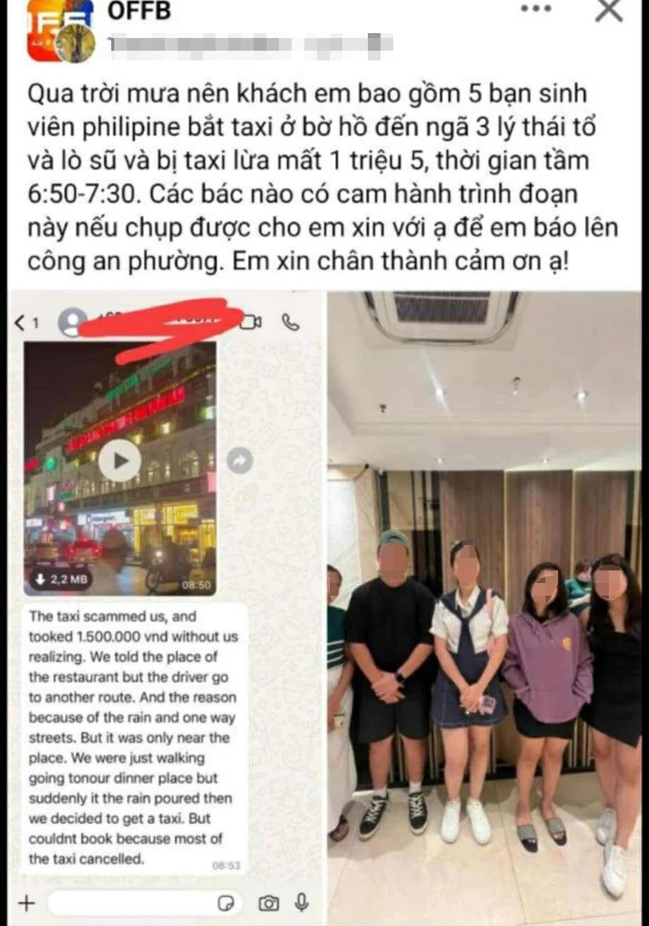 Vụ nhóm khách tố bị 'chặt chém' cho cuốc xe 2km: Tài xế taxi thừa nhận thu 1,5 triệu đồng