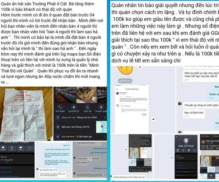 Thực hư chuyện nhà hàng ở Cát Bà thu thêm 100.000 tiền 'phí thái độ'