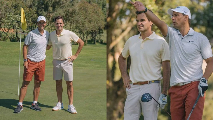 Huyền thoại Federer và Nadal đọ sức trên sân golf