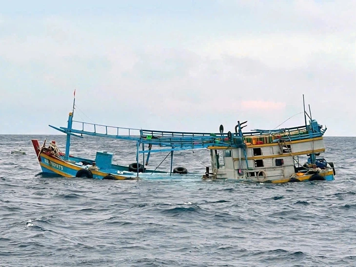 Tàu hàng quốc tịch Liberia đâm chìm tàu cá Việt Nam rồi bỏ đi, 10 ngư dân được cứu sống