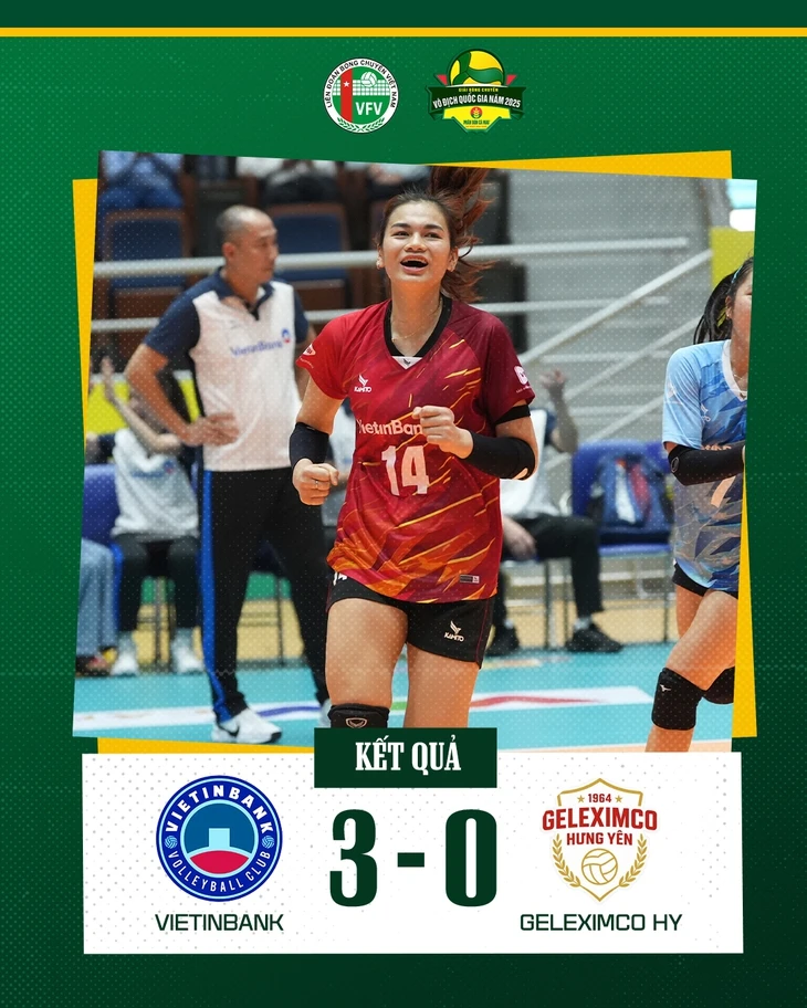 Xác định đội đầu tiên vào bán kết nữ Giải bóng chuyền vô địch quốc gia 2025