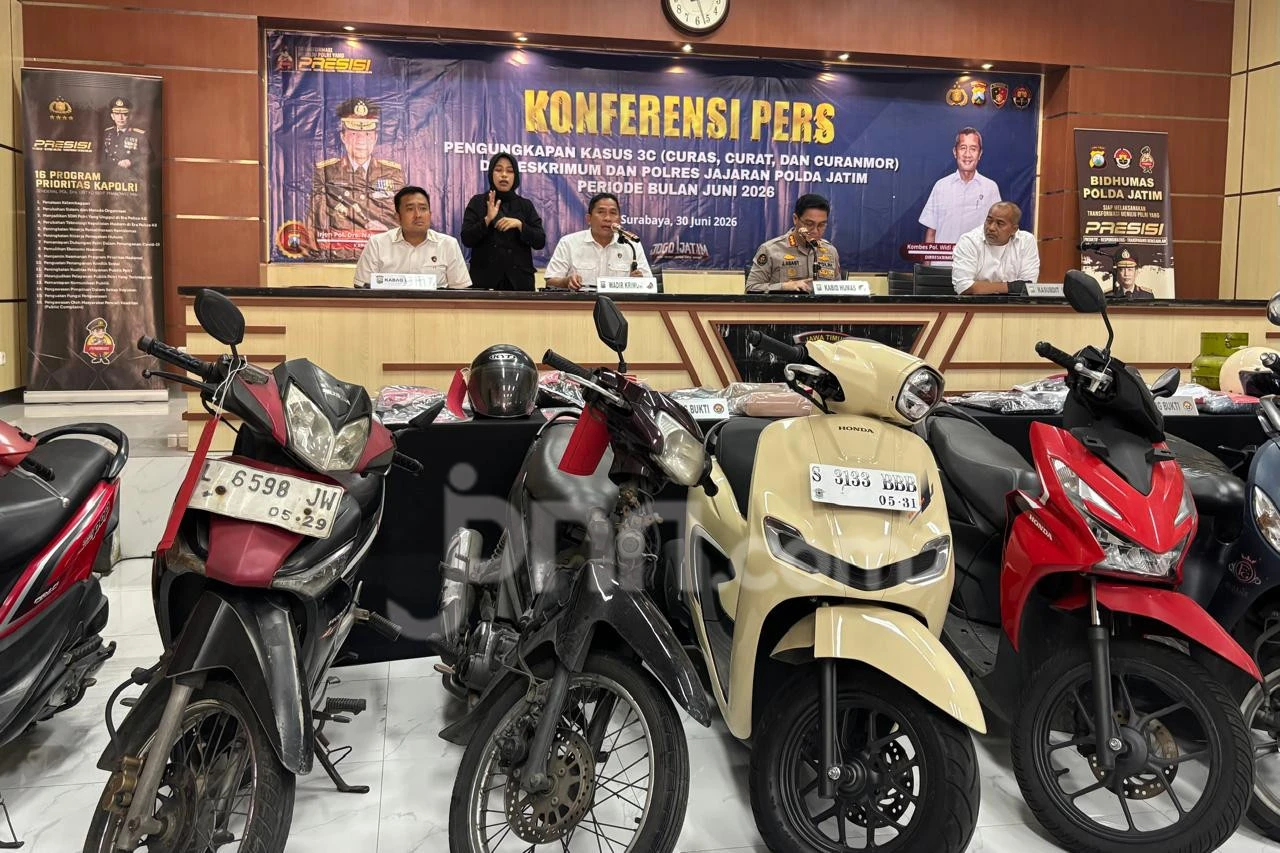195 Kasus Curanmor hingga Curat Terjadi di Jatim Selama Juni 2026
