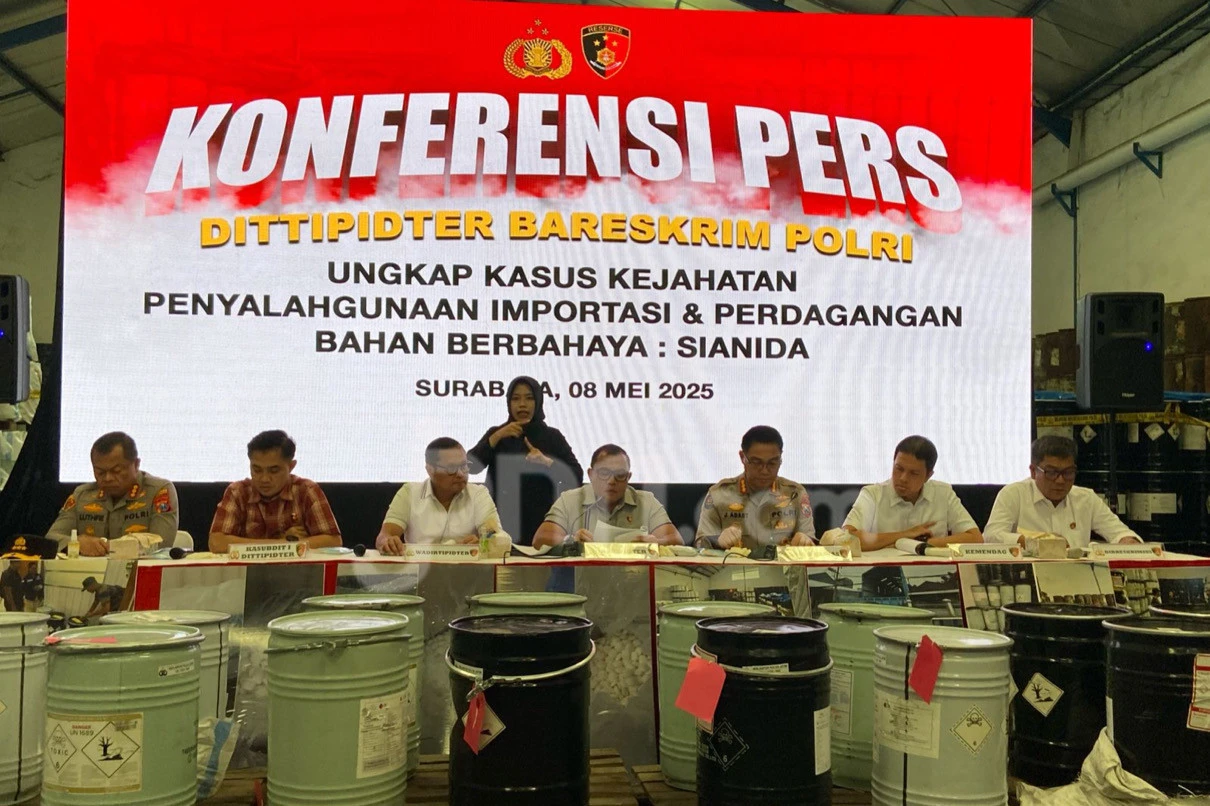 Bareskrim Polri Bongkar Perdagangan Ilegal 494 Ton Sianida Senilai Rp22,7 Miliar