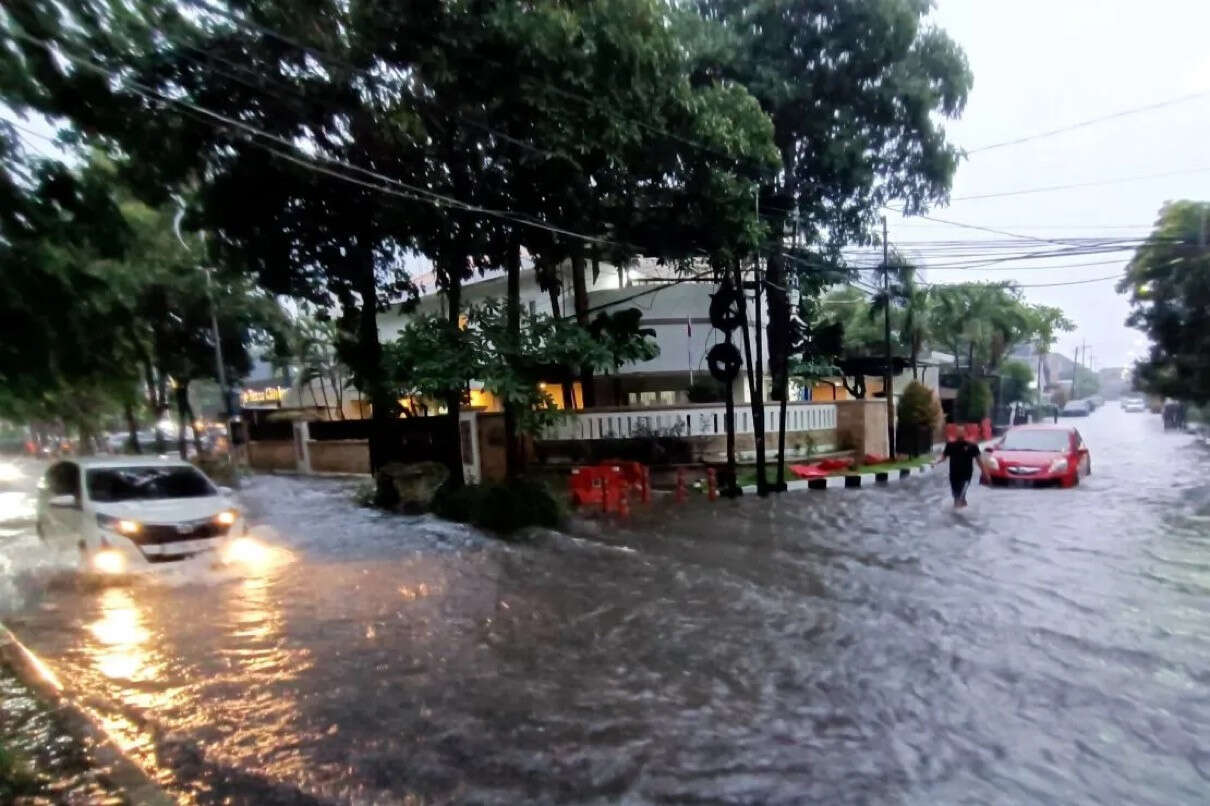 Surabaya Dilanda Banjir & Pohon Tumbang Setelah Hujan Deras Disertai Angin Kencang