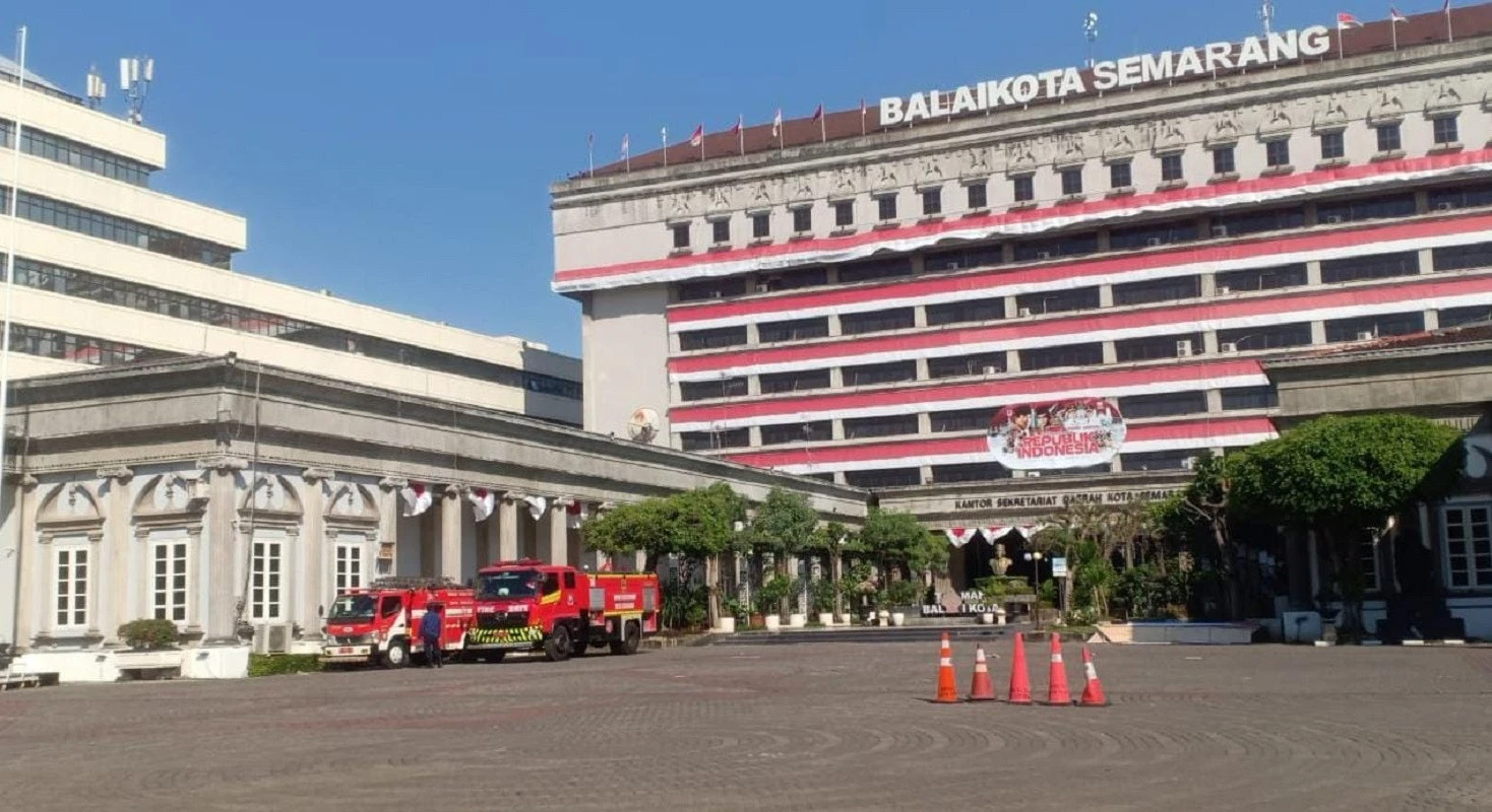 Antisipasi Kericuhan, 120 Aparat Gabungan Jaga Ketat Balai Kota Semarang