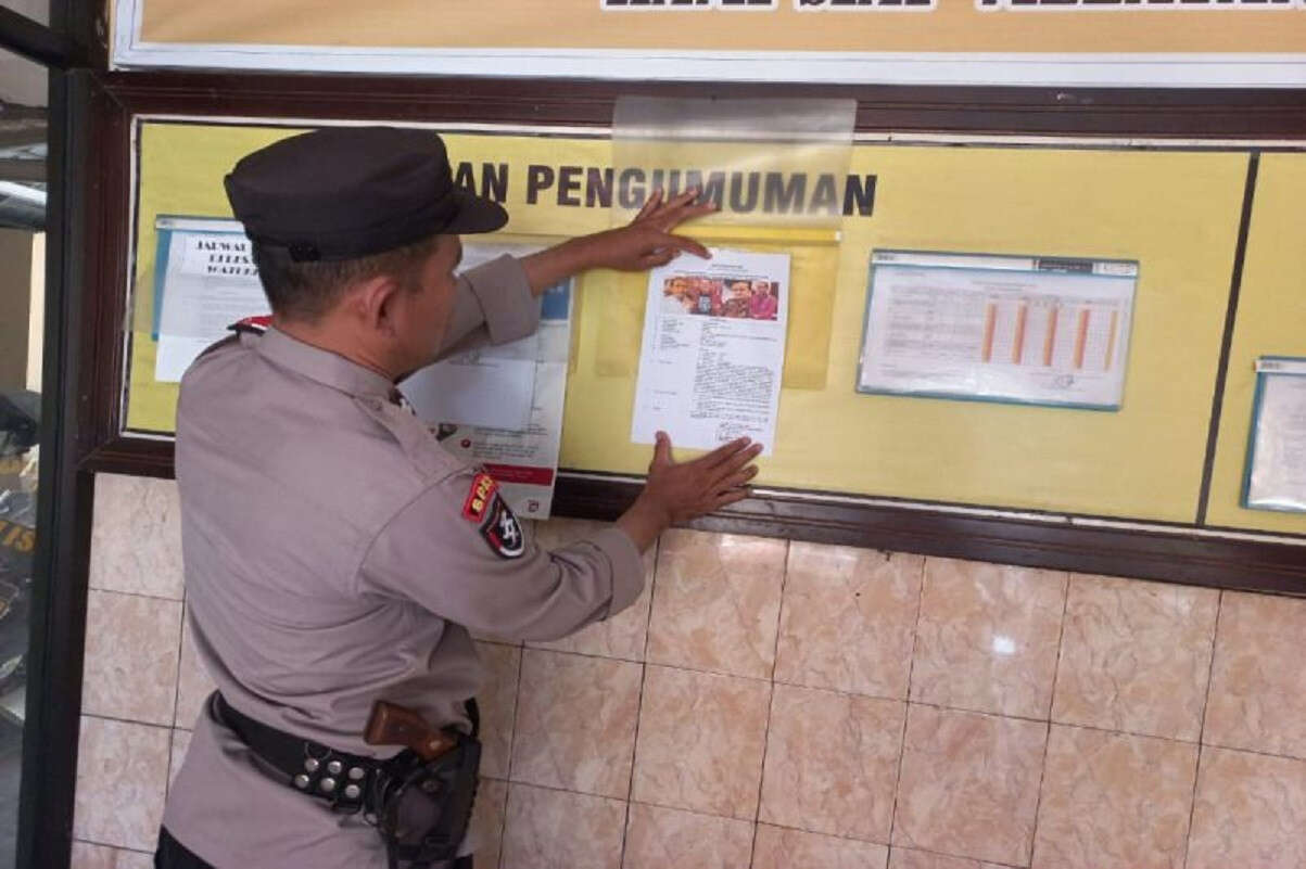 Polres Pemalang Tempel Surat Edaran DPO Harun Masiku di 100 Titik Strategis