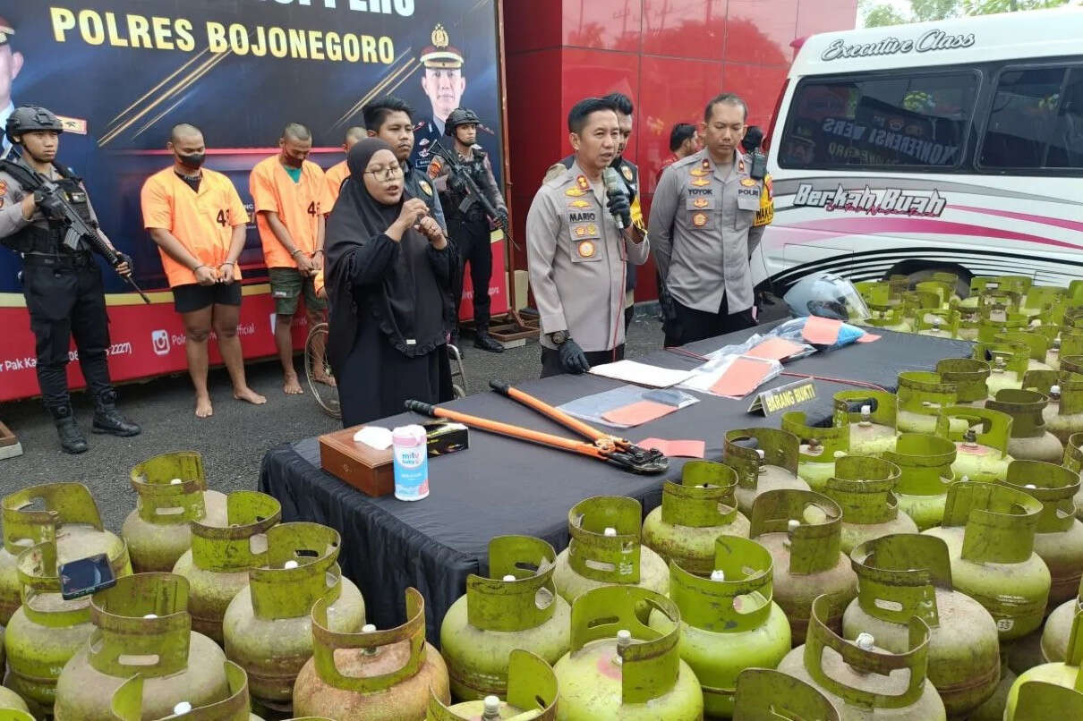 Sindikat Pencuri Elpiji 3 Kg di Bojonegoro Diringkus Polisi, Ratusan Tabung Disita