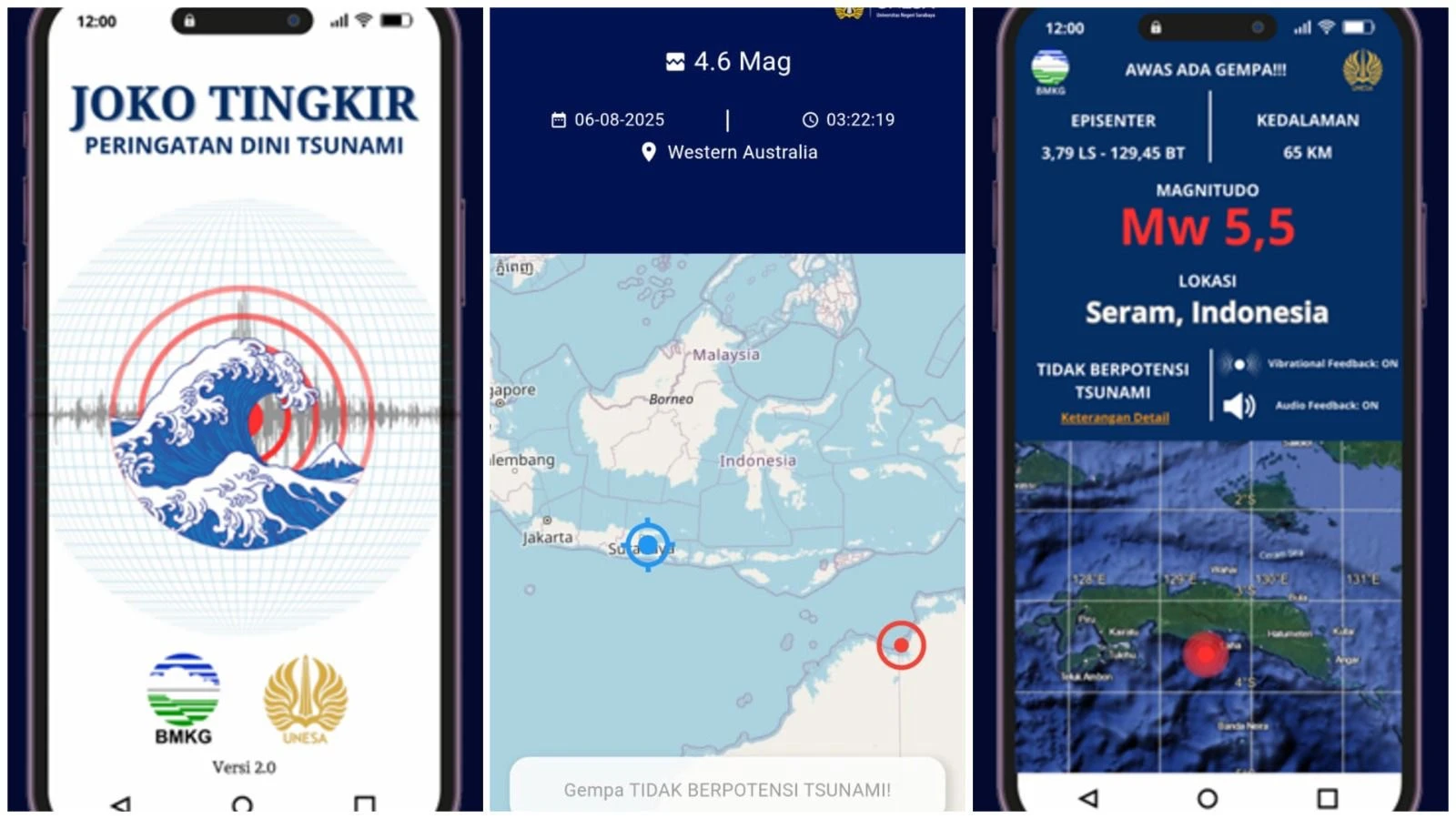 Unesa Ciptakan Aplikasi Peringatan Tsunami yang Bisa Diakses Tunanetra