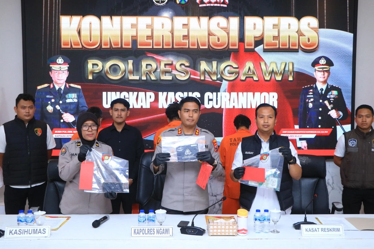Polres Ngawi Ungkap Sindikat Curanmor Lintas Provinsi 17 TKP, Pelaku Utama Baru Bebas