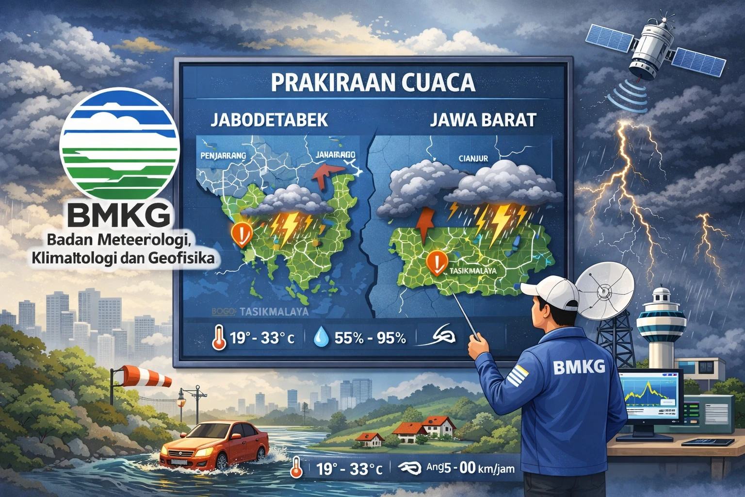 Cuaca Hari Ini di Jawa Barat dan Jabodetabek, Minggu 31 Mei 2026: Waspada Hujan Siang-Sore