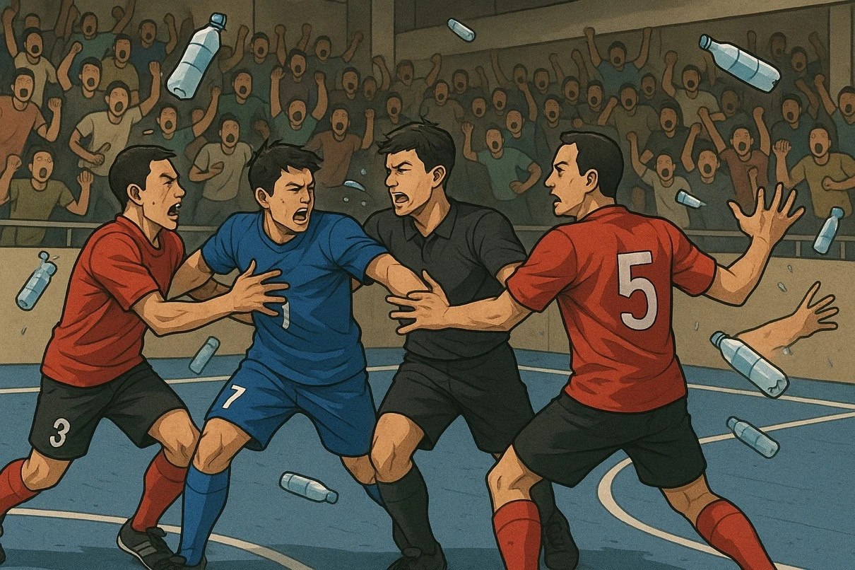 Ricuh, Final Futsal Porprov Jatim Malang Vs Surabaya Dihentikan