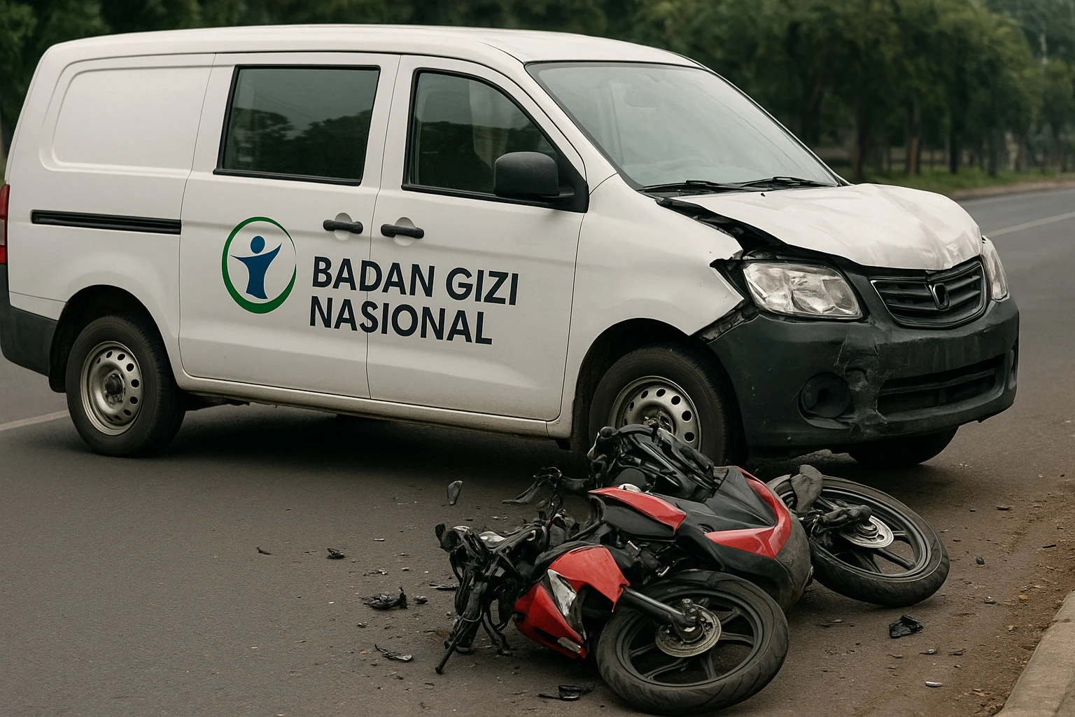 Mobil Berlogo BGN Terlibat Kecelakaan dengan Pemotor di Depok