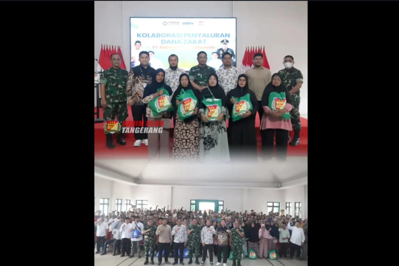 Bersama Kodim 0506 dan Baitulmal Tazkia, PT Adev Natural Indonesia Salurkan Zakat untuk Warga