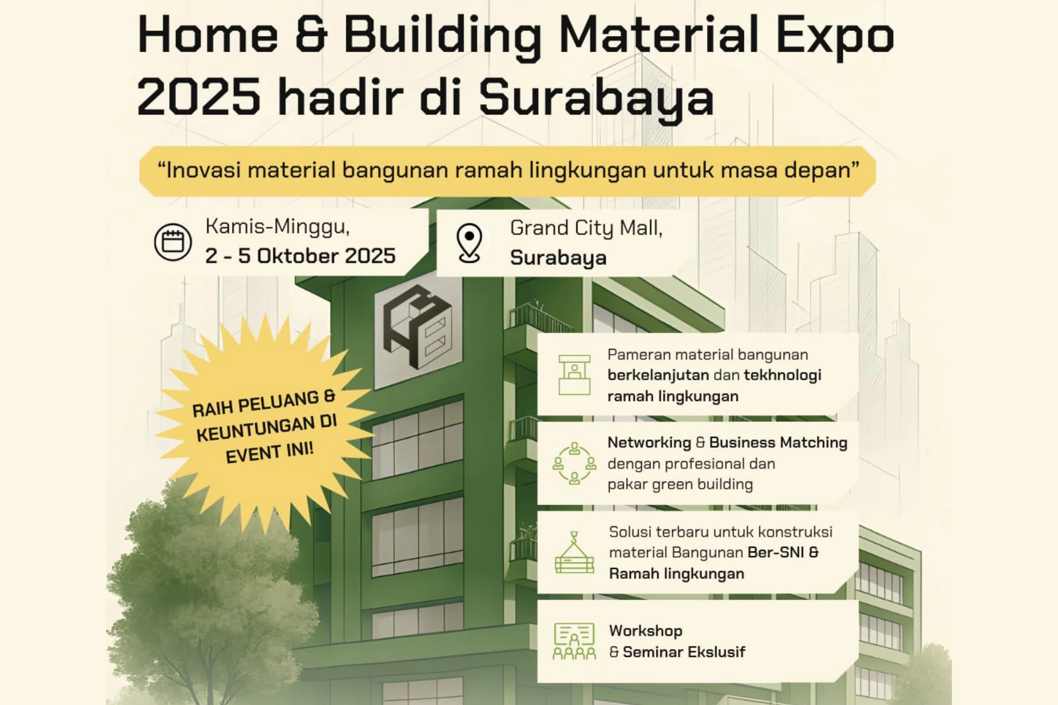 Digelar di Surabaya, HBM Expo 2025 Hadirkan Inovasi Material Bangunan Green Label