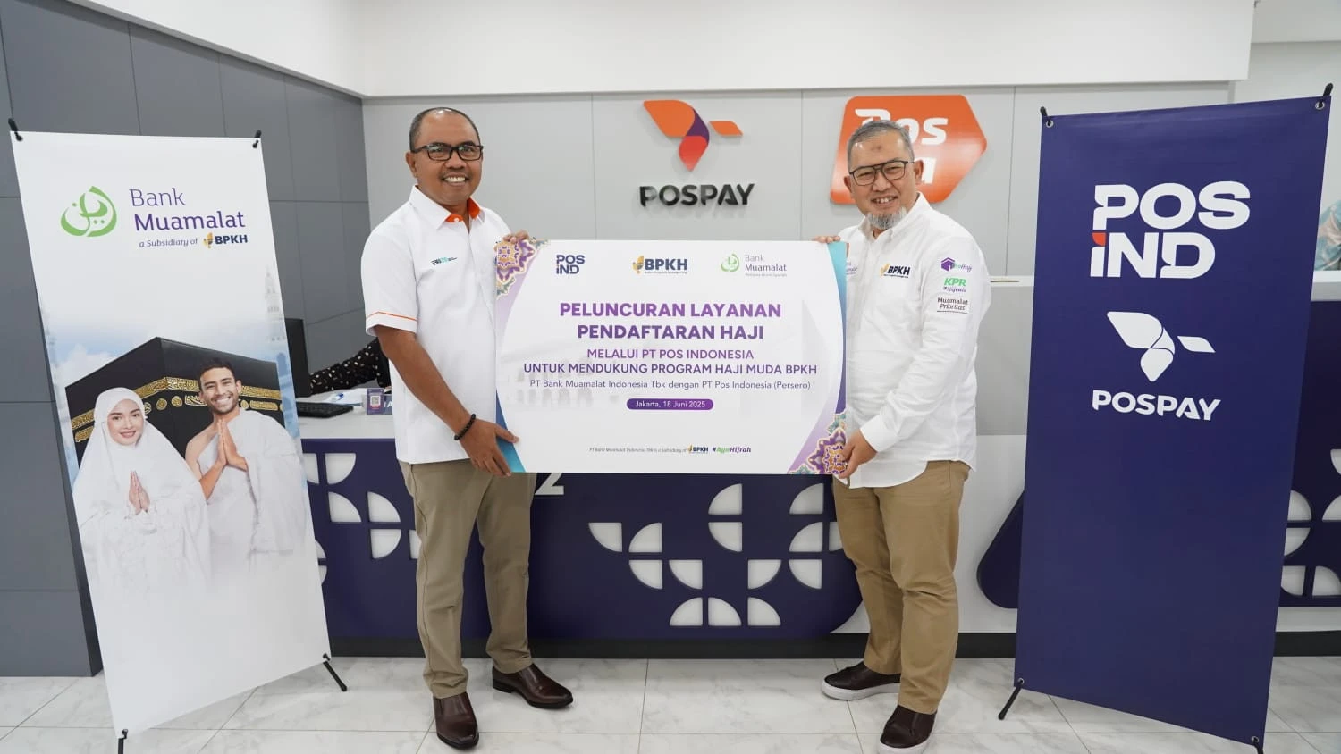 PosIND dan Bank Muamalat Luncurkan Layanan Tabungan Haji di Kantor Pos
