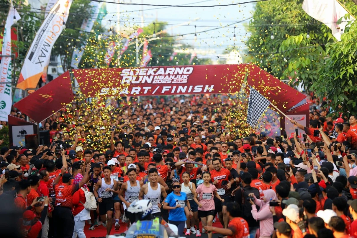 Warga Tumpah Ruah Ikuti Soekarno Run di Nganjuk, Bukti Cinta Kepada Bung Karno