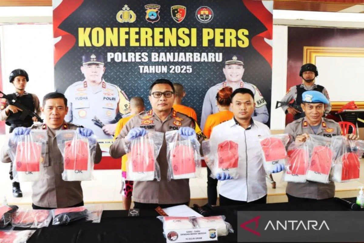 Polres Banjarbaru Gagalkan Peredaran 10,3 Kg Sabu-Sabu Asal Pontianak
