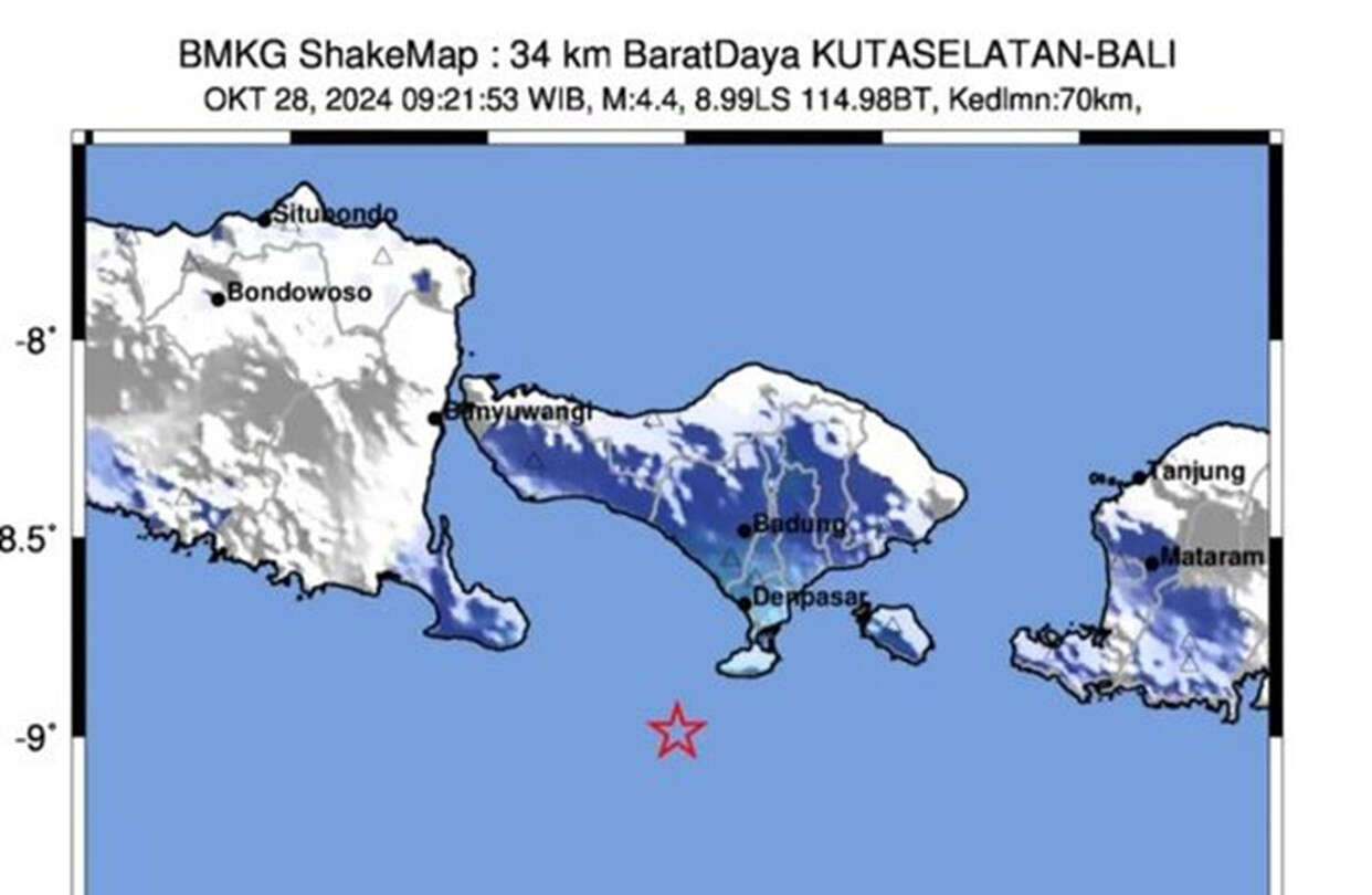 Bali Selatan Diguncang Gempa M 4,4, Getaran Terasa di NTB, Ini Analisis BMKG