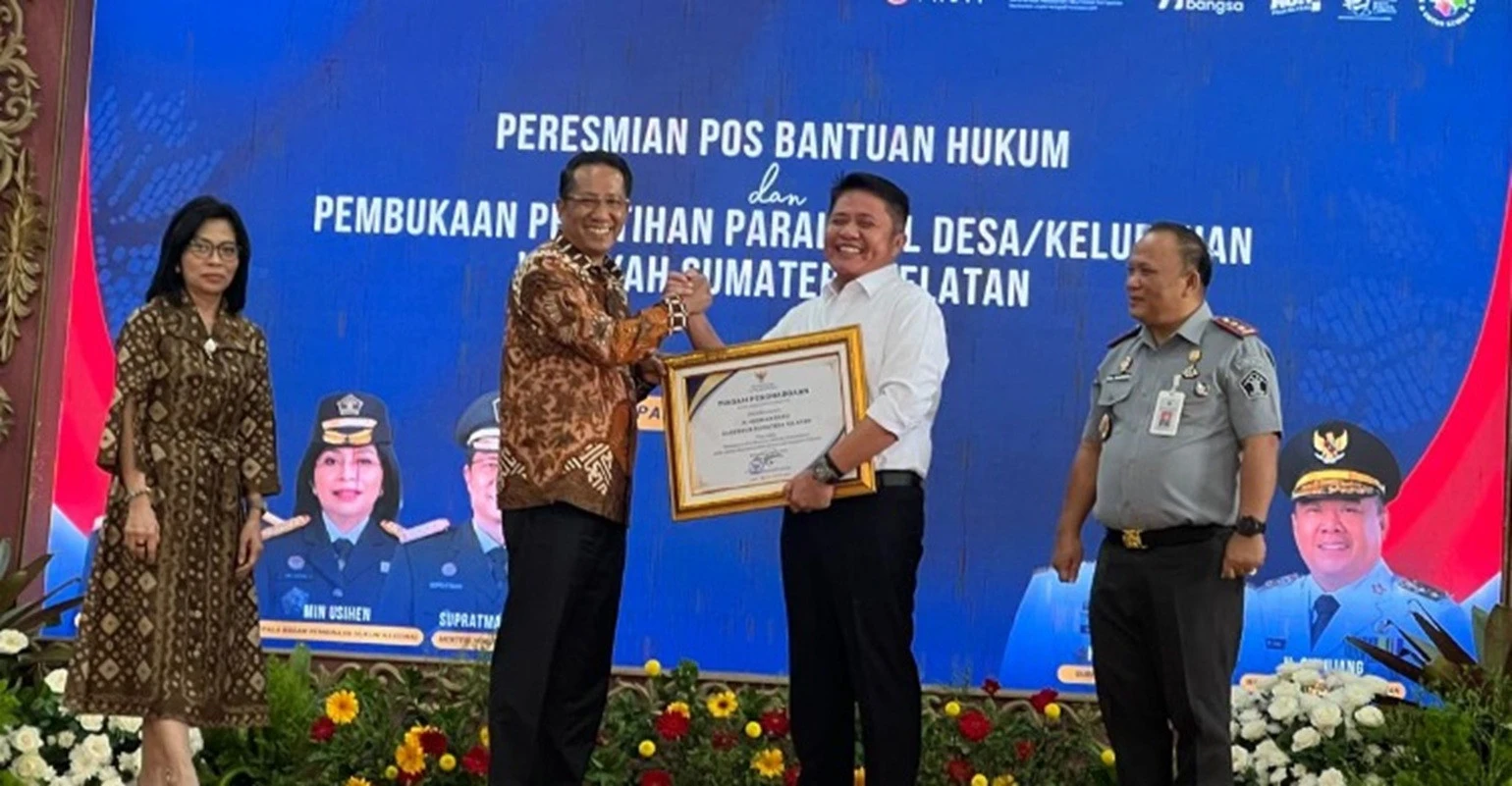 Menkum Supratman Resmikan 3.258 Posbankum di Sumsel, Pecahkan Rekor MURI