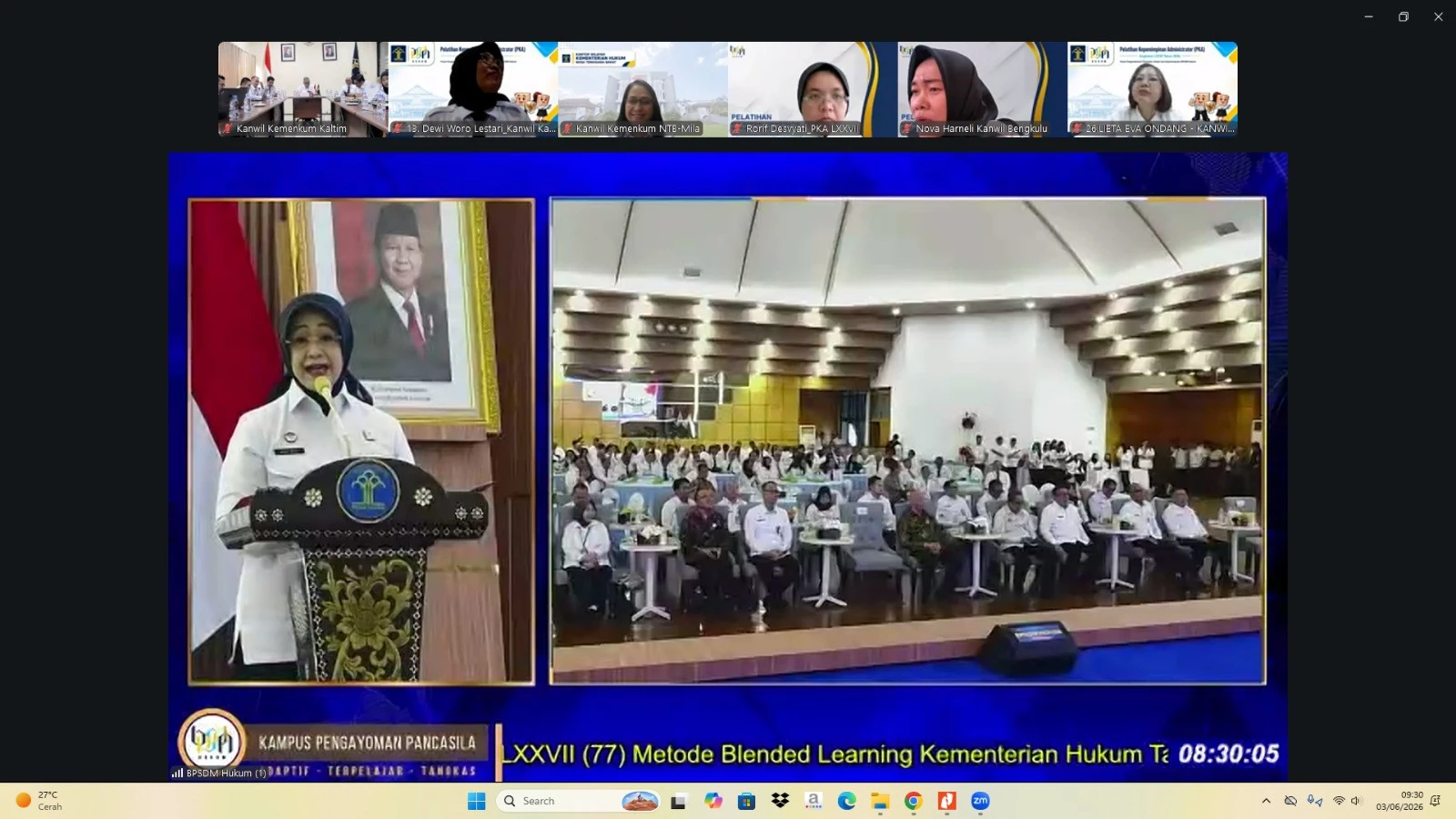 Kanwil Milawati Menghadiri Pembukaan PKN II & PKA, Kepala BPSDM Hukum Berpesan