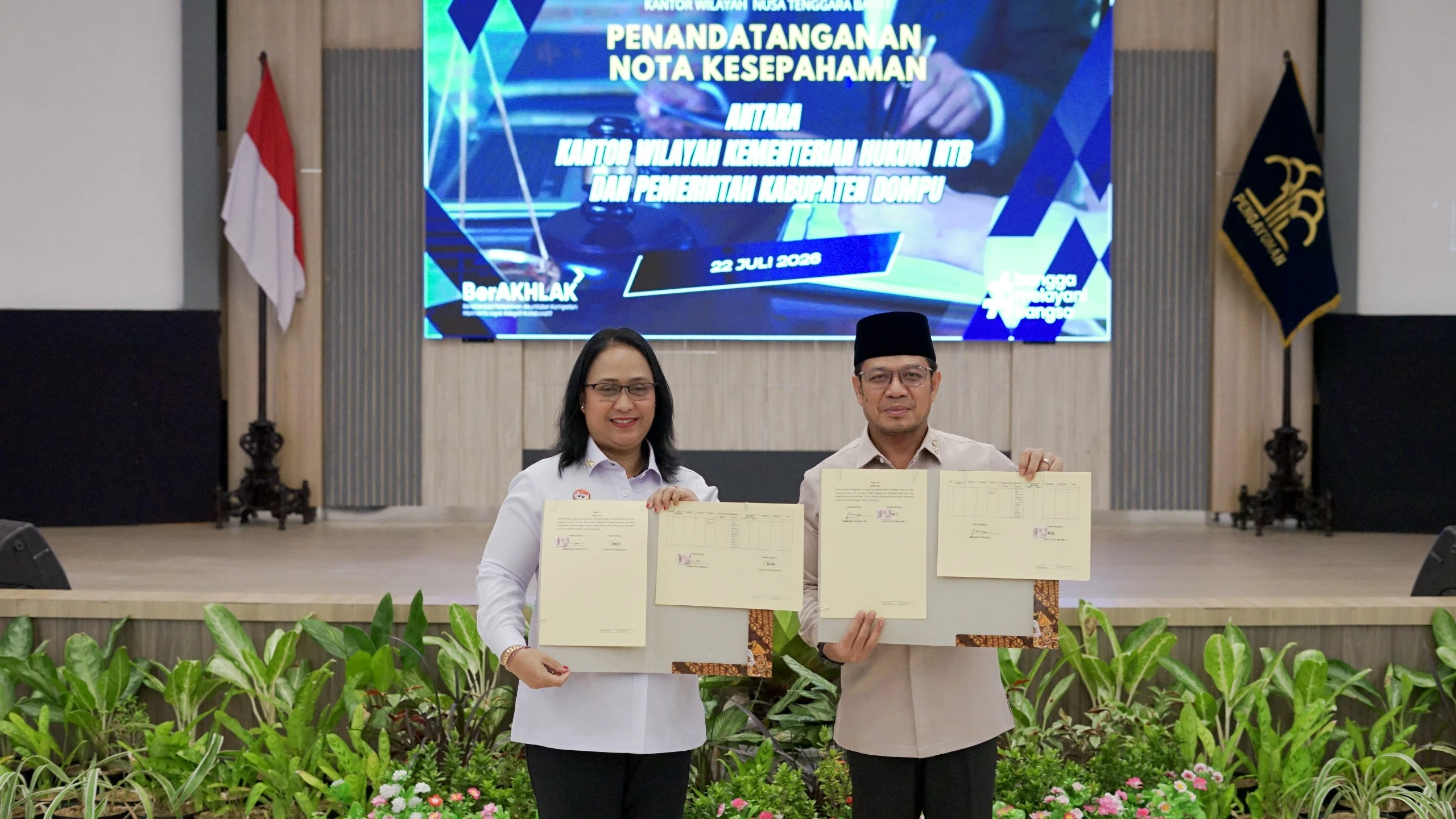 Kemenkum NTB dan Pemkab Dompu Teken Kerja Sama, Memperkuat Layanan Hukum