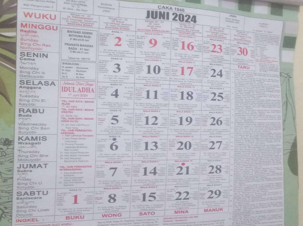 Kalender Bali Sabtu 15 Juni 2024: Tak Baik Melakukan Dewasa Ayu, Ada Hal Buruk