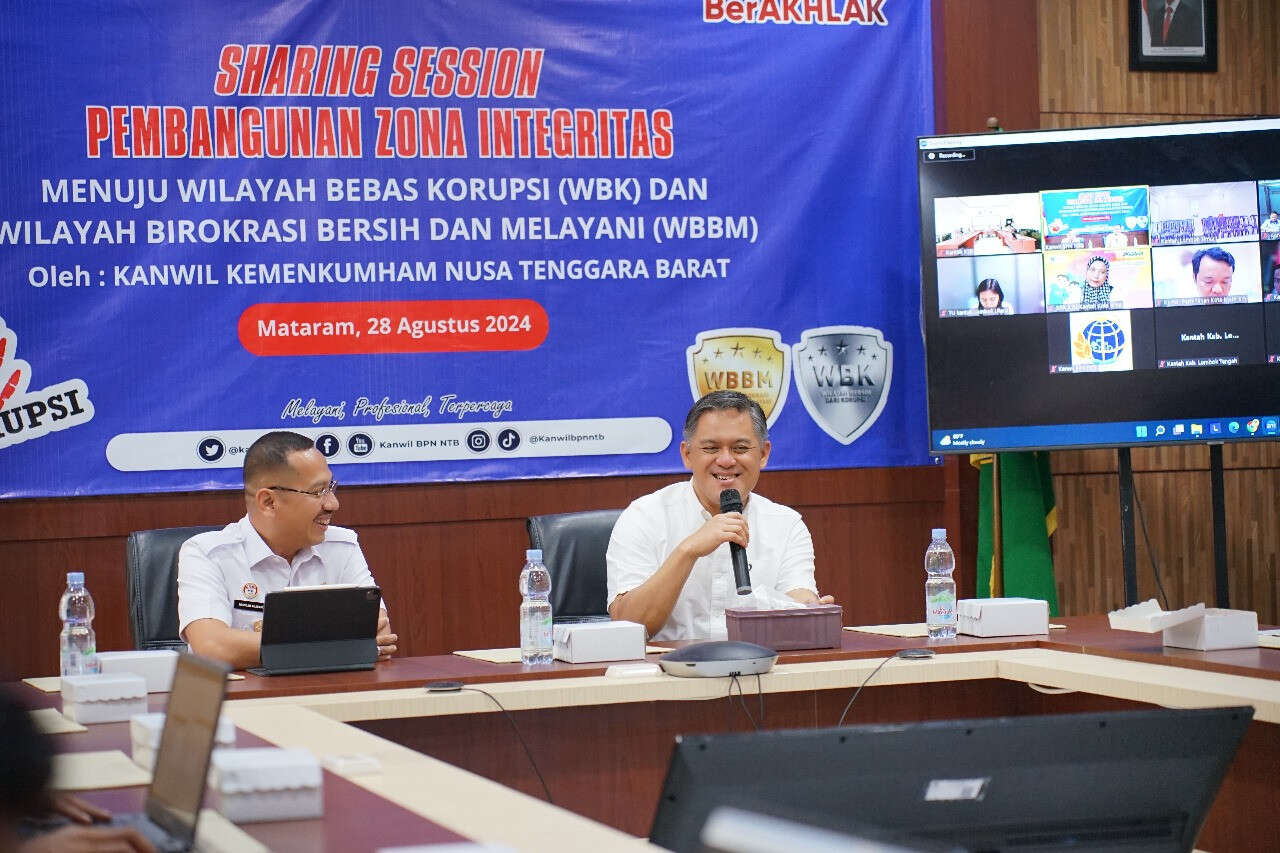 Kemenkumham NTB Sharing Session Pembangunan ZI, Jadi Proyek Percontohan