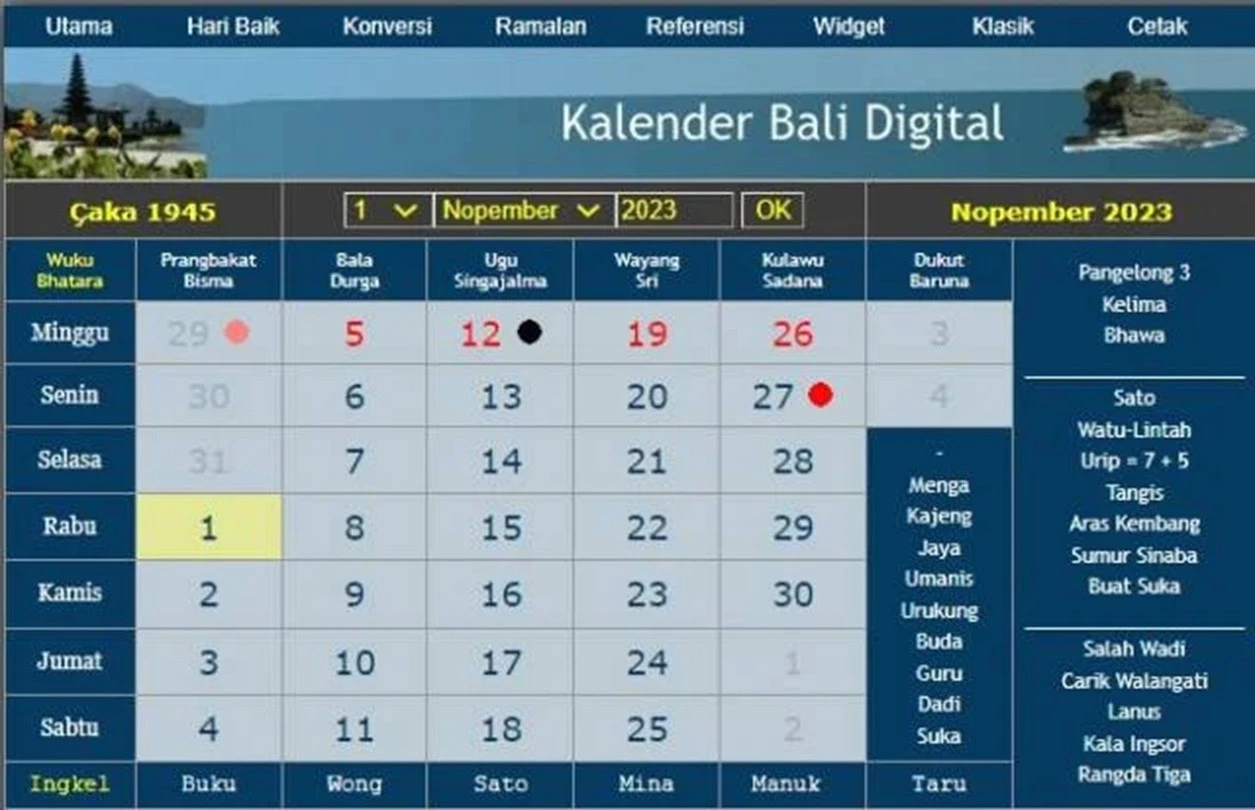 Kalender Bali Sabtu 4 November 2023: Baik untuk Membuka Lahan, Hindari Bersenggama