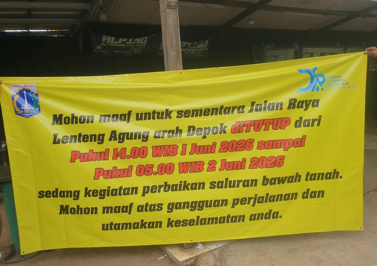 Pengumuman: Jalan Lenteng Agung Raya Ditutup per 1 Juni 2026