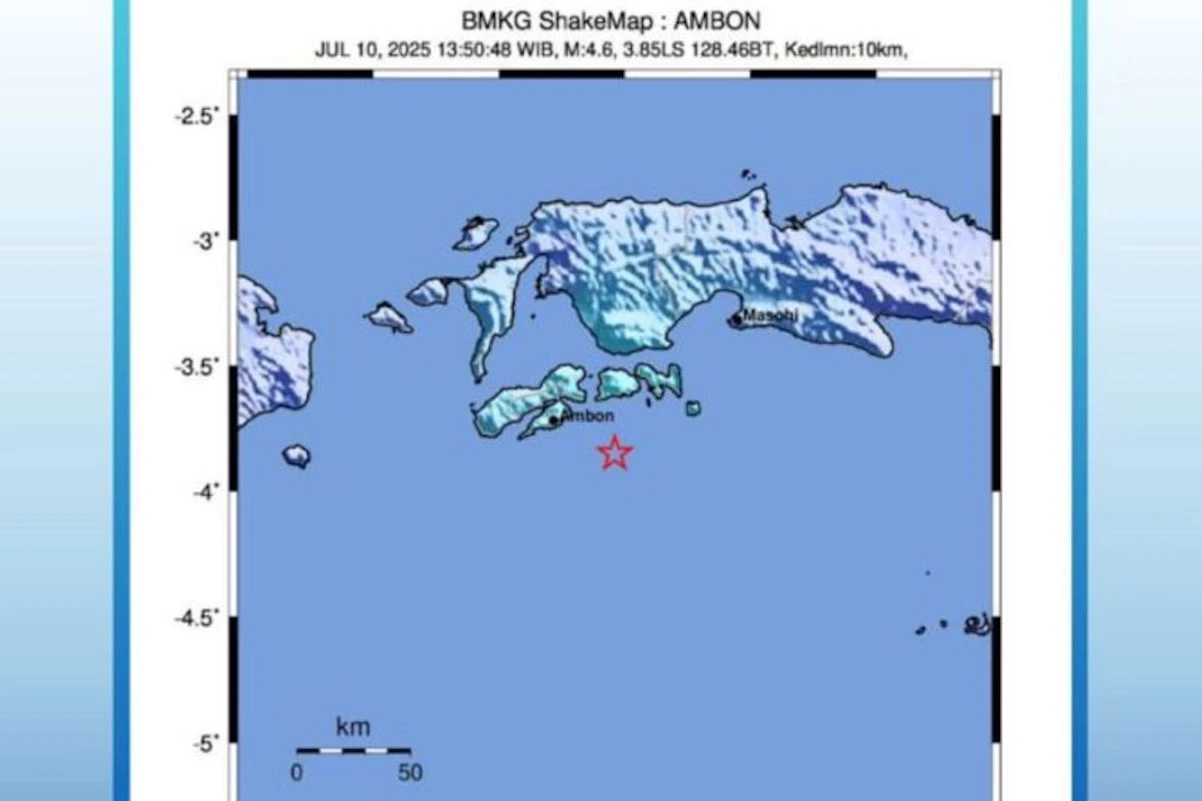 Gempa M 4,6 Terjadi di Ambon Kamis Sore, BMKG Imbau Warga Tetap Tenang