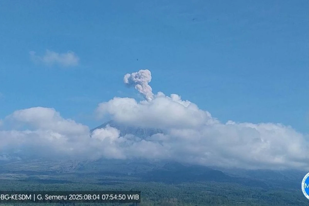 Gunung Semeru Erupsi Lagi, Tinggi Kolom Letusan 800 Meter di Atas Puncak