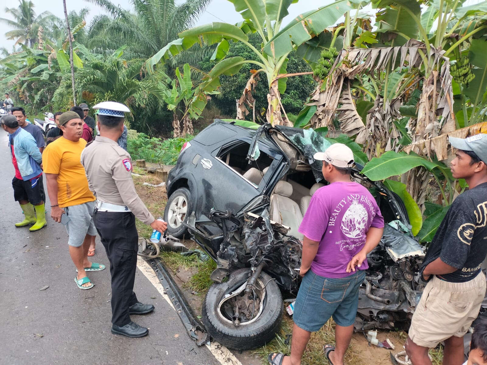 Bus Bintang Utara Tabrakan dengan Toyota Rush di Rohil, Dua Orang Tewas di Tempat  