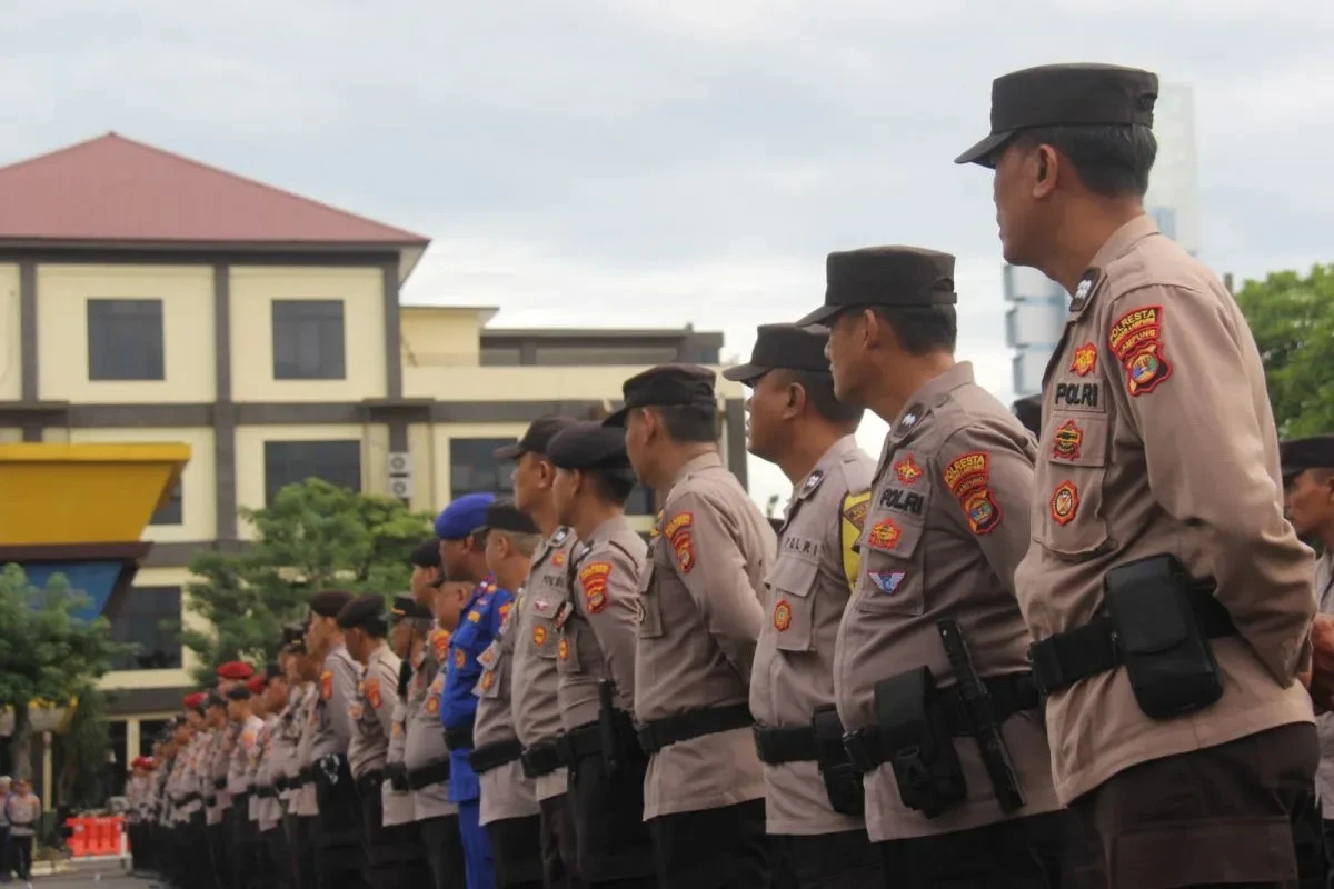 Ratusan Aparat Kepolisian Amankan Aksi Bela Palestina di Bandarlampung
