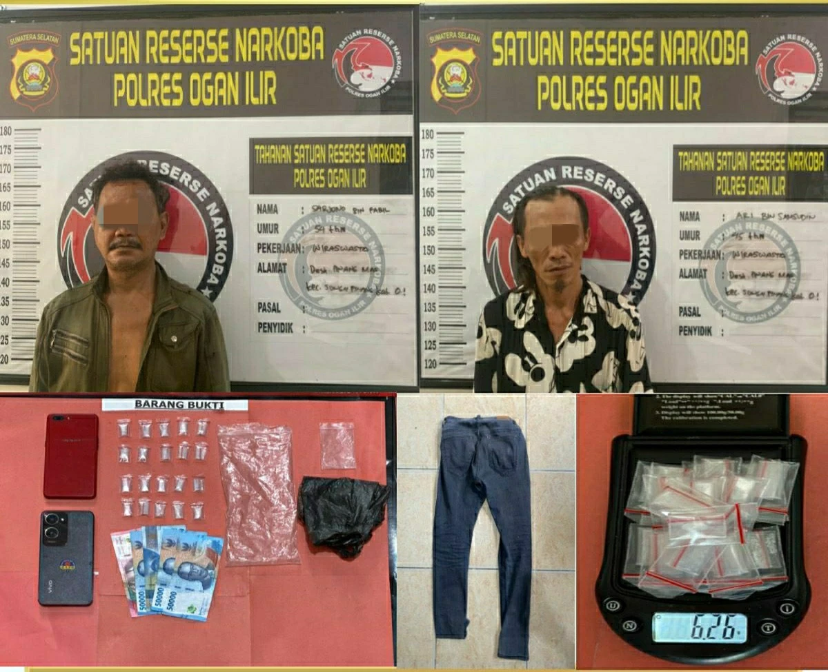 2 Pengedar Sabu-Sabu di Ogan Ilir Ditangkap, Ini Barang Buktinya