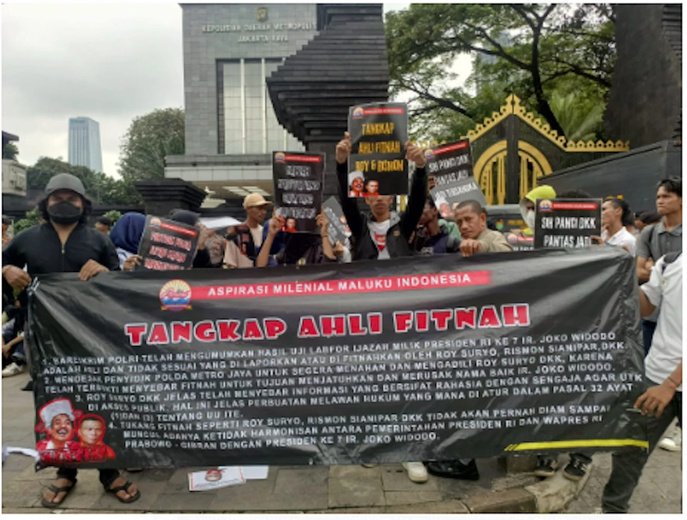 Aspirasi Milenial Maluku Indonesia Kembali Berdemonstrasi di Polda Metro Jaya, Begini Tuntutannya