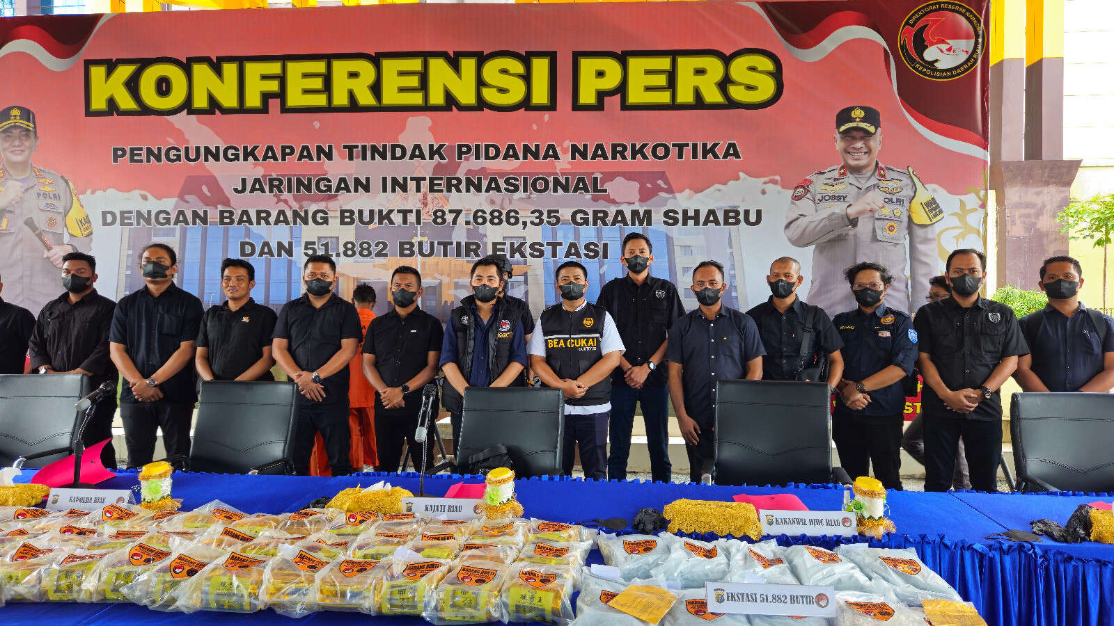 Bea Cukai & Polres Bengkalis Gagalkan Penyelundupan 87,7 Kg Sabu-Sabu di Perairan Sepahat