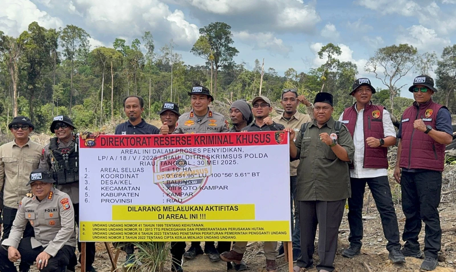 6.000 Hektare Hutan Lindung di Kampar Terancam Gundul, 4 Perambah Ditangkap Satgas PPH Polda Riau