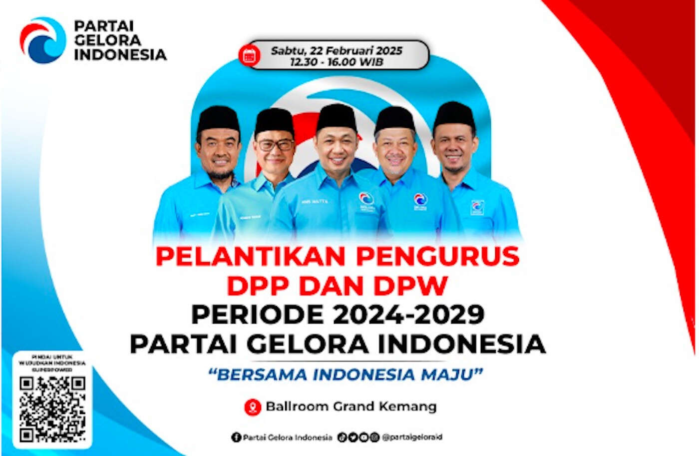 Besok, Partai Gelora Gelar Pelantikan Pengurus DPP dan DPW Periode 2024-2029