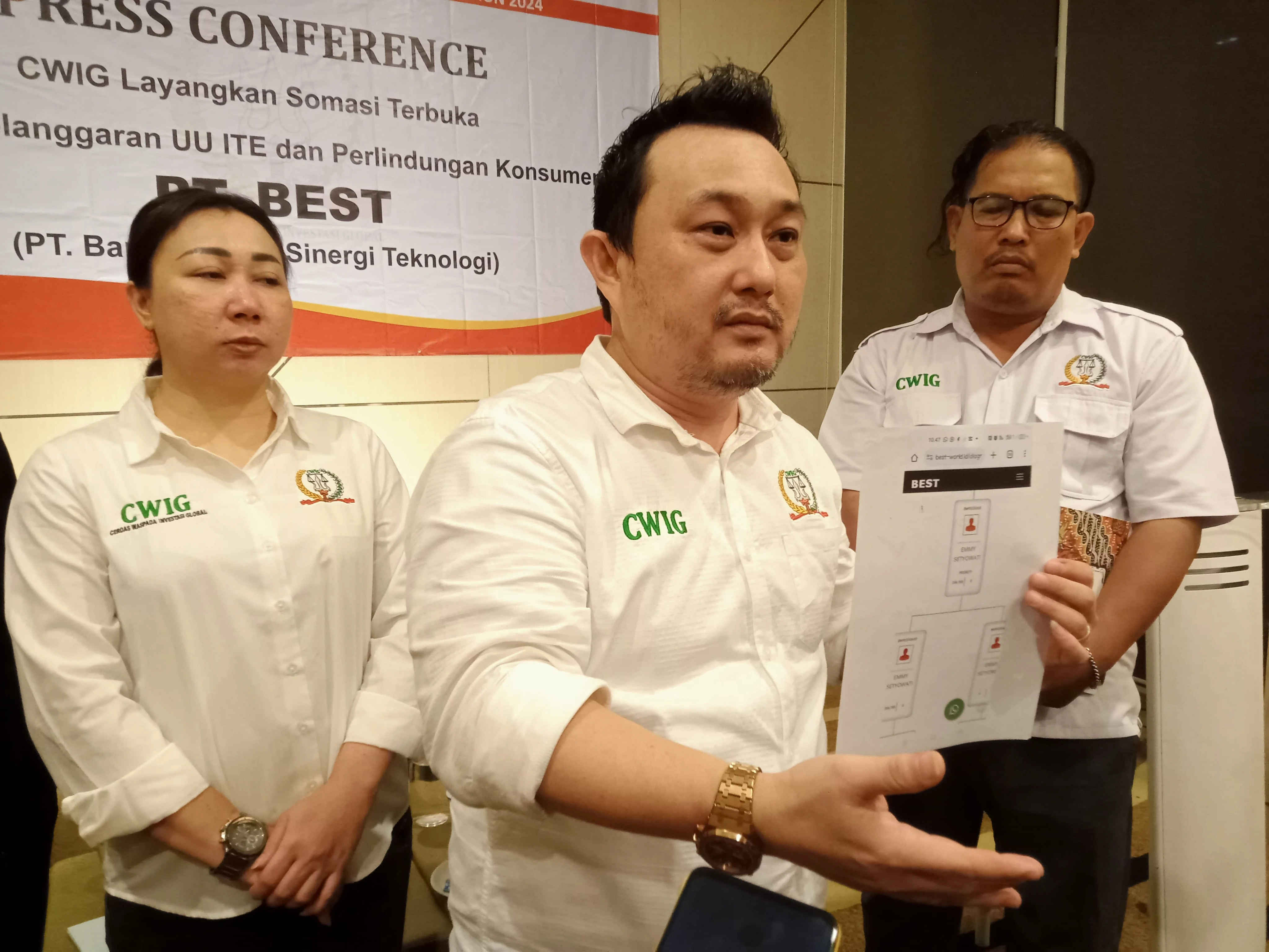 CWIG Somasi PT BEST Terkait Dugaan Pelanggaran UU ITE dan Hak Konsumen