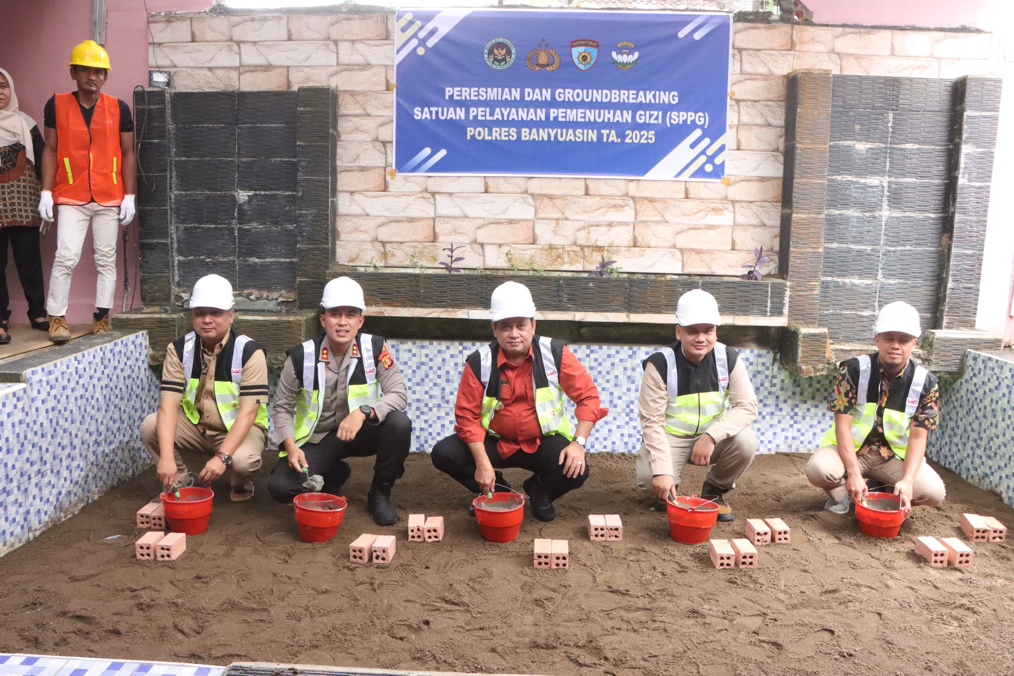 Dukung Program MBG, Polres Banyuasin Groundbreaking SPPG di Desa Biyuku