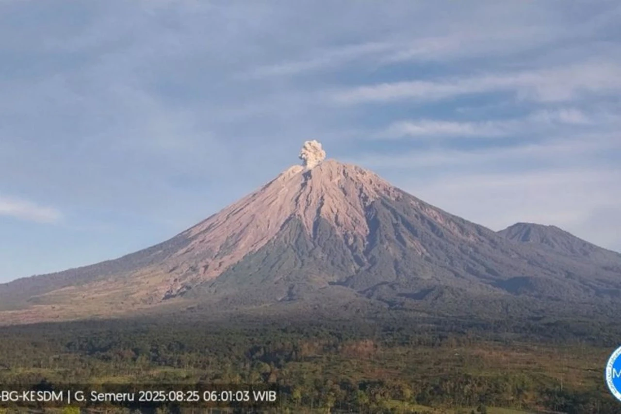 Gunung Semeru Erupsi Lagi Senin Pagi, Tinggi Kolom Letusan 700 Meter