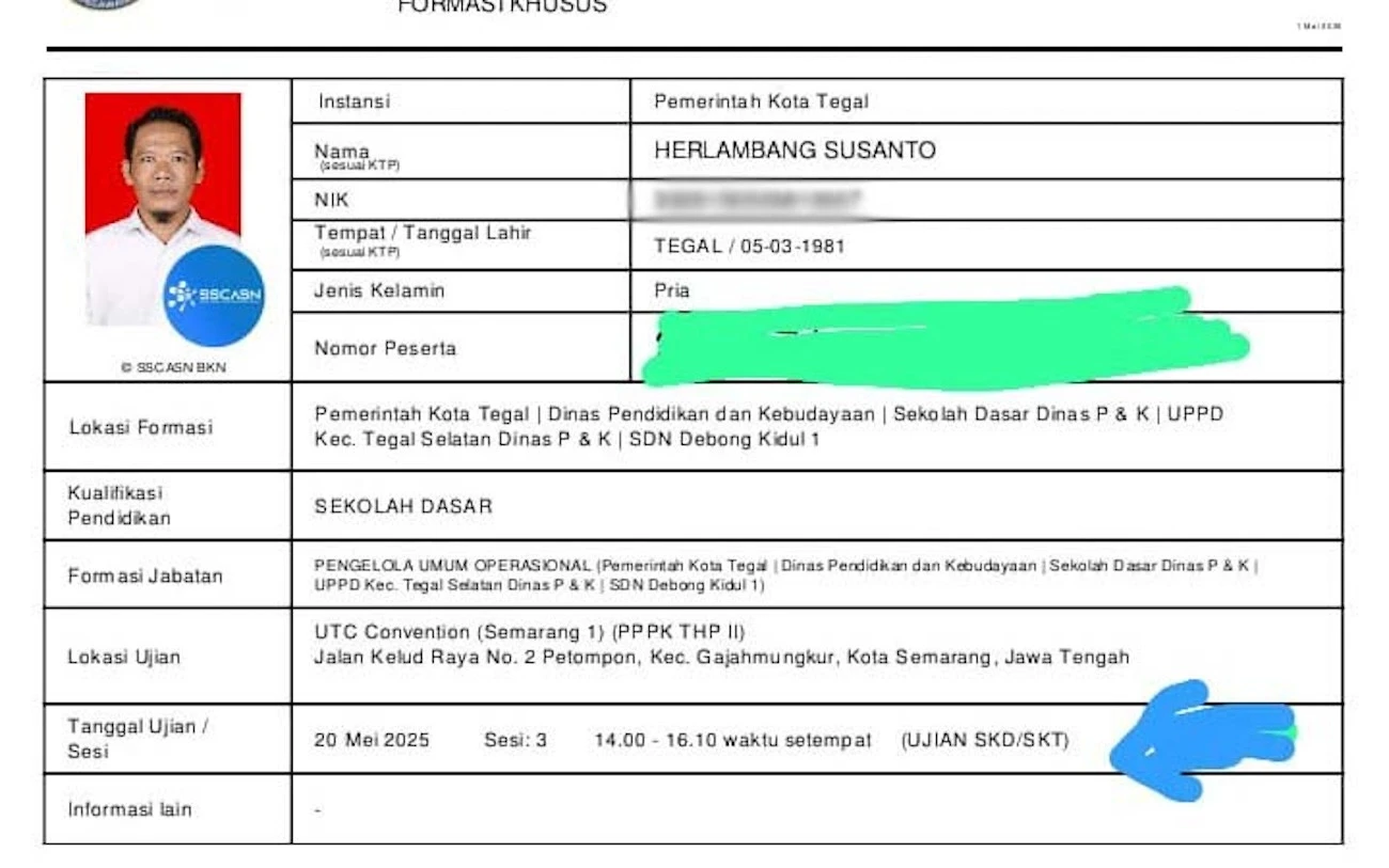 Tampilan Kartu Ujian PPPK Tahap 2 Terbaru, Yang Belum Silakan Cetak Lagi