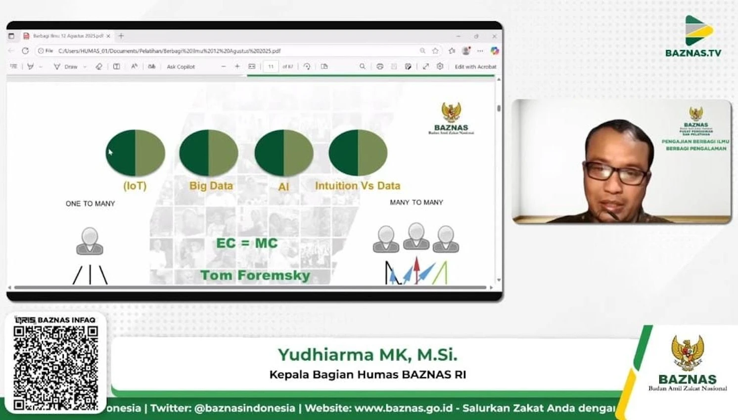 Prof. Nadratuzzaman: Kantor Digital Jadi Ujung Tombak Humas BAZNAS Daerah