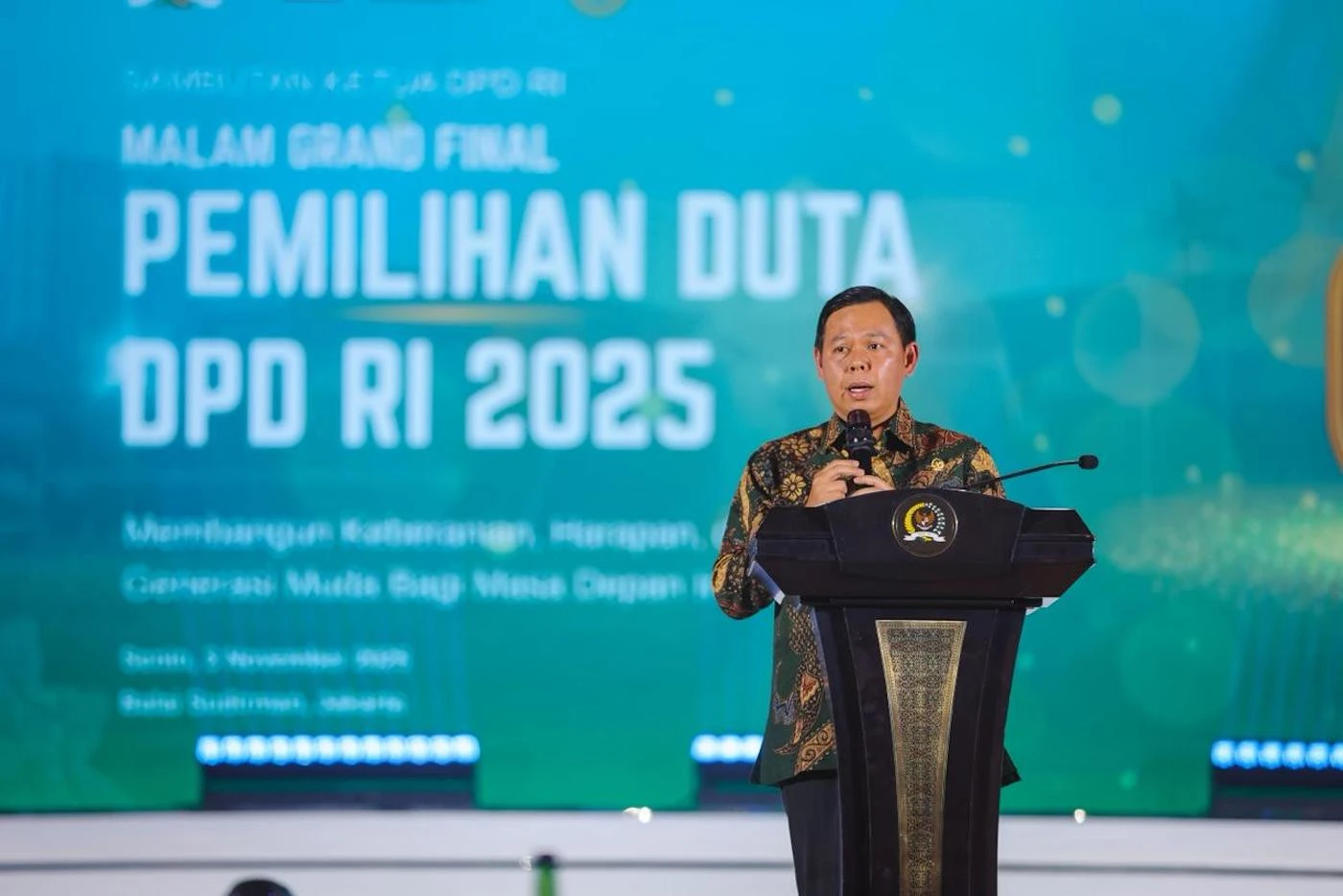 Malam Grand Final 'Pemilihan Duta DPD RI 2025', Sultan: Membangun Keberanian, Harapan dan Kepedulian Generasi Muda