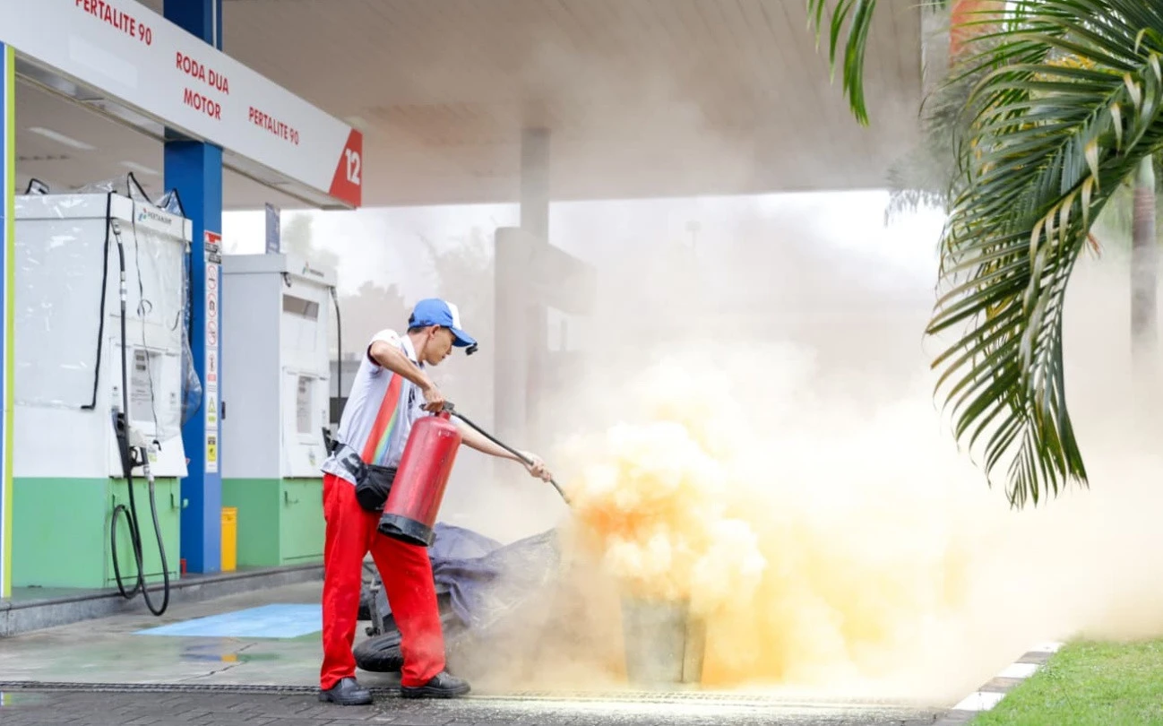 Pertamina Retail Gelar Simulasi PKD di SPBU COCO Langsep Malang